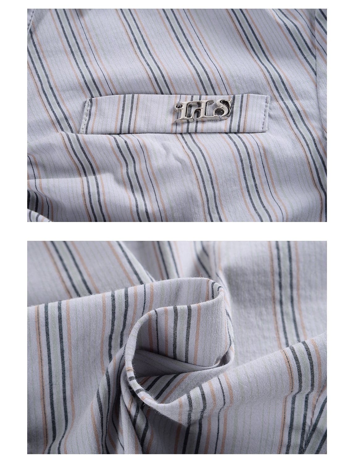 Classic Striped Short-Sleeve Shirt - chiclara