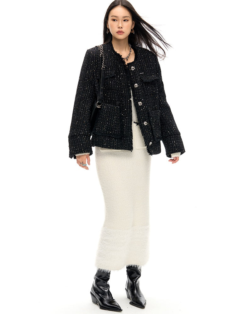 Sparkling Tweed Padded Jacket - chiclara