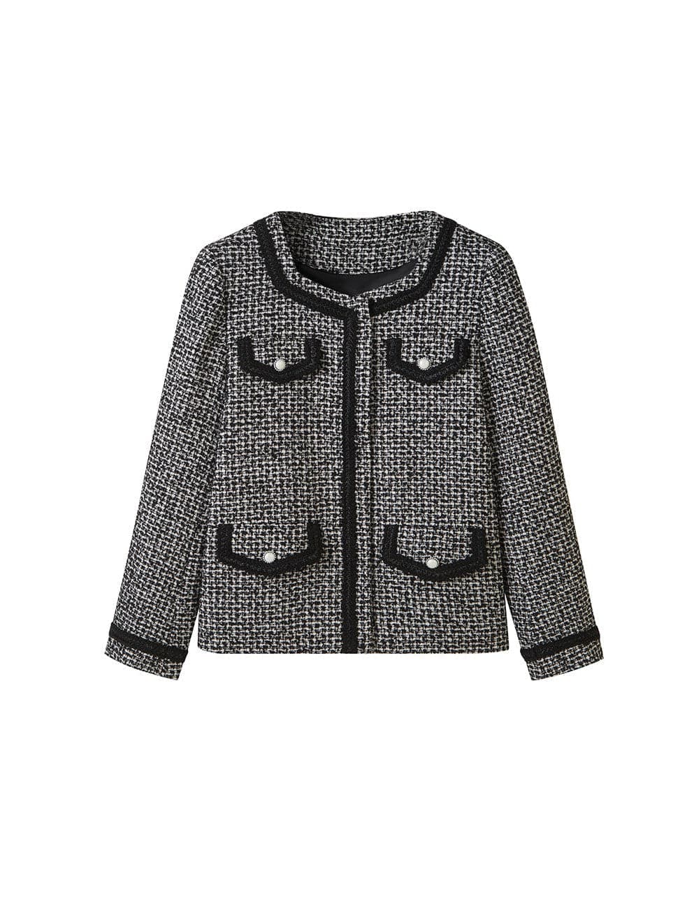 Small Square Collar Tweed Fragrance Jacket - chiclara