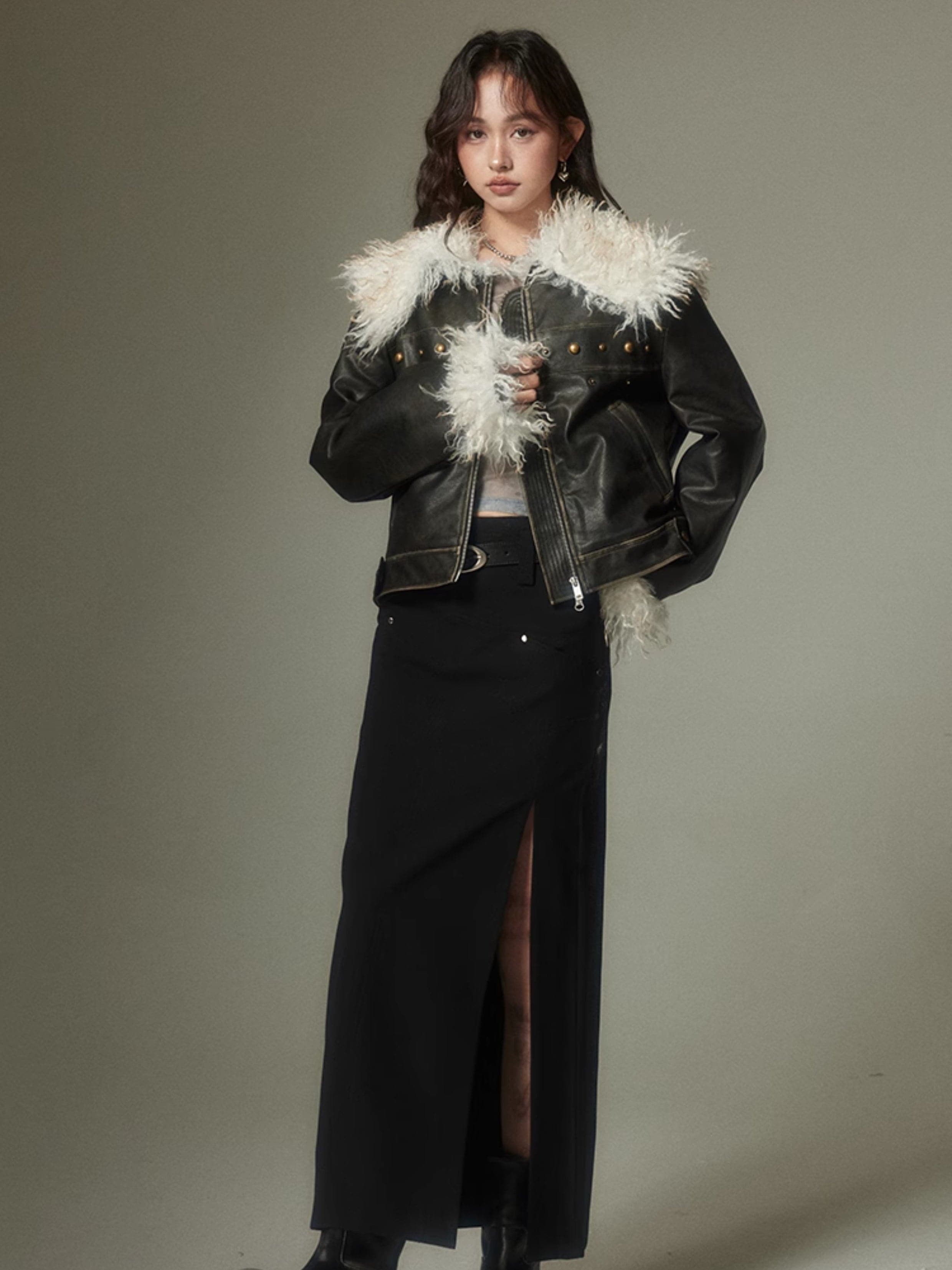 Luxe Faux Fur Leather Jacket - chiclara