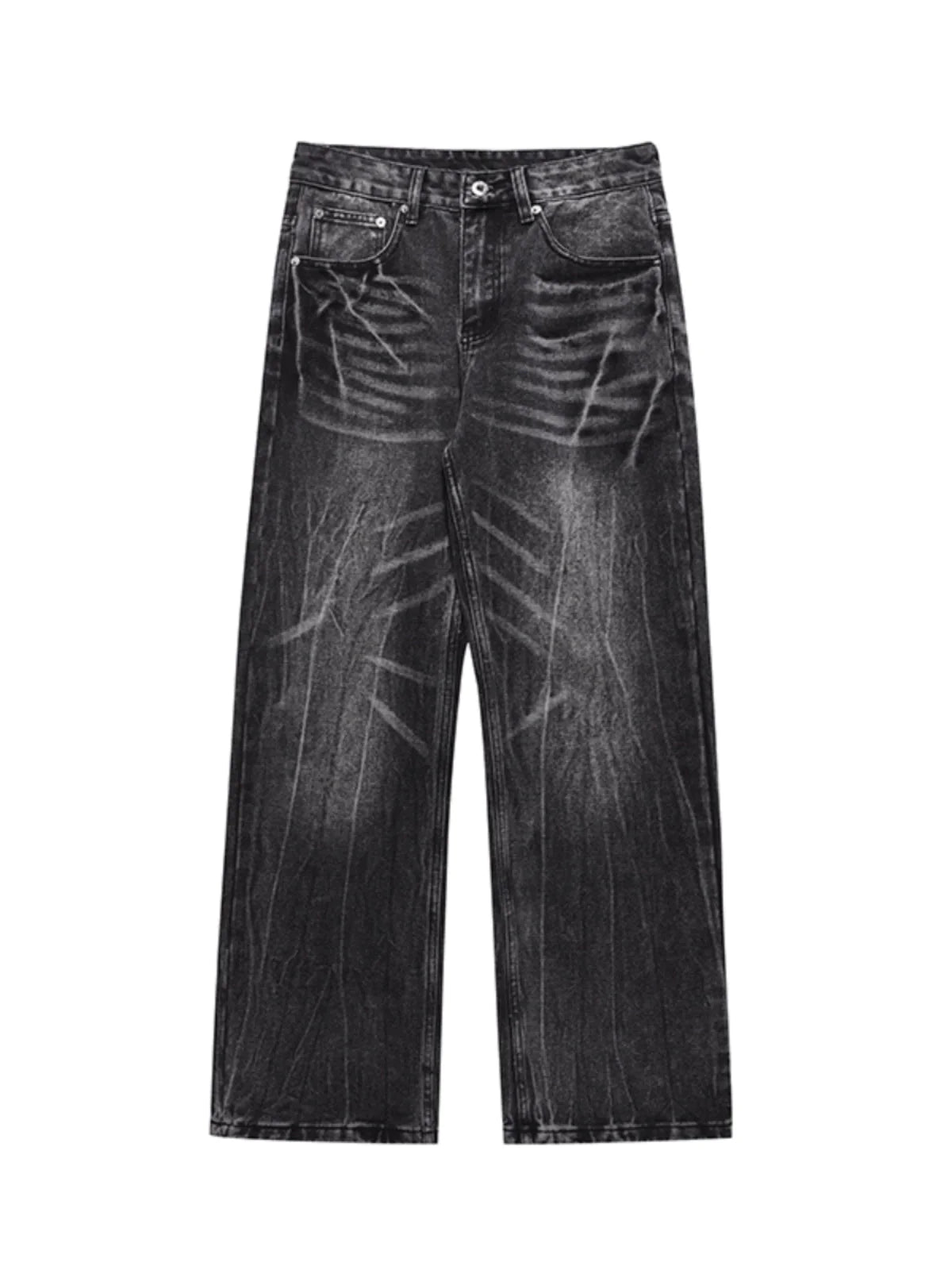 Nostalgic Straight Wash Jeans - chiclara