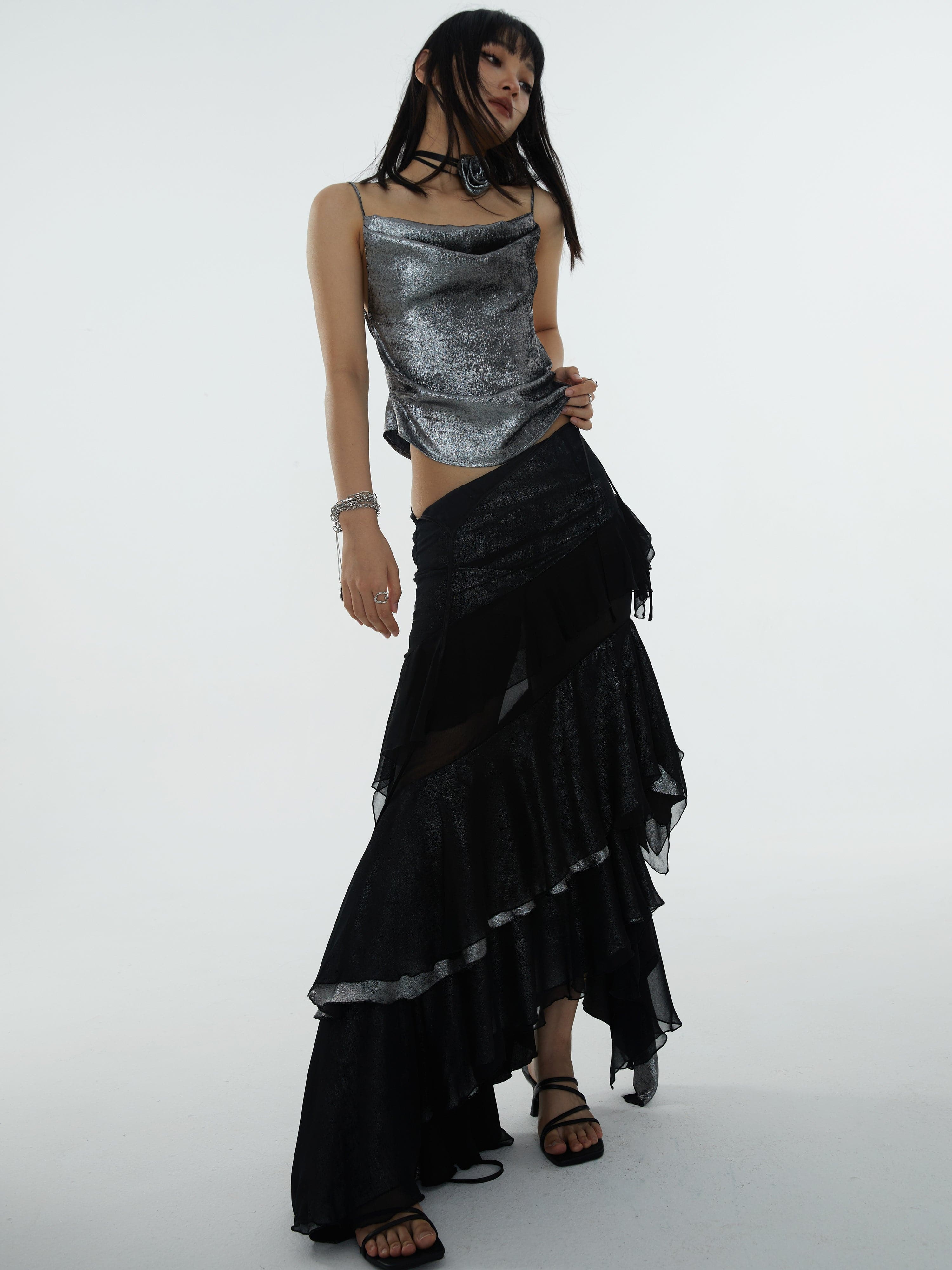 Ethereal Ruffled Stitched Skirt - chiclara