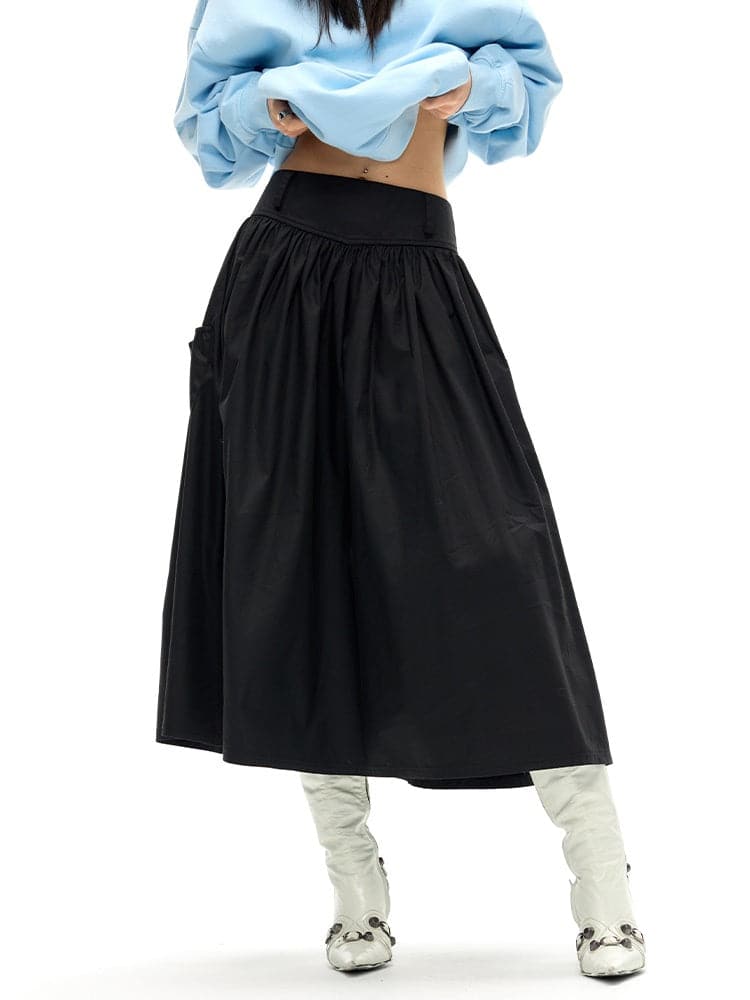 Big Pocket A-Line Umbrella Skirt - chiclara