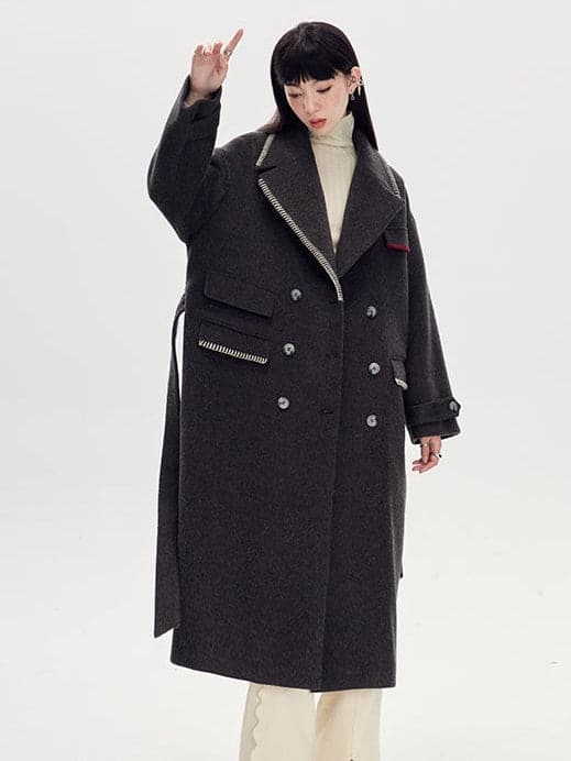 Dropped Shoulders Wool Coat - chiclara