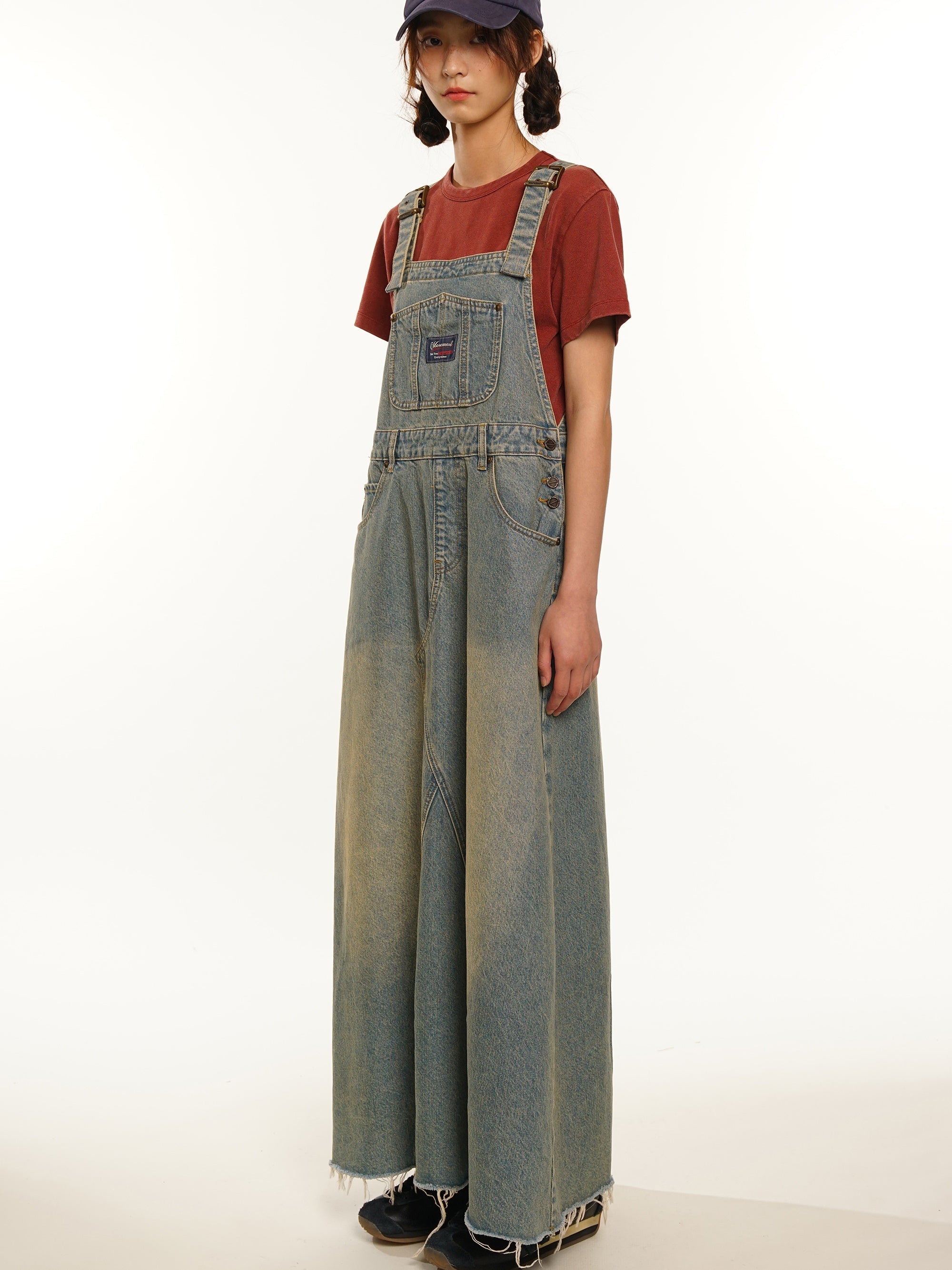 Vintage Denim Strap Skirt - chiclara