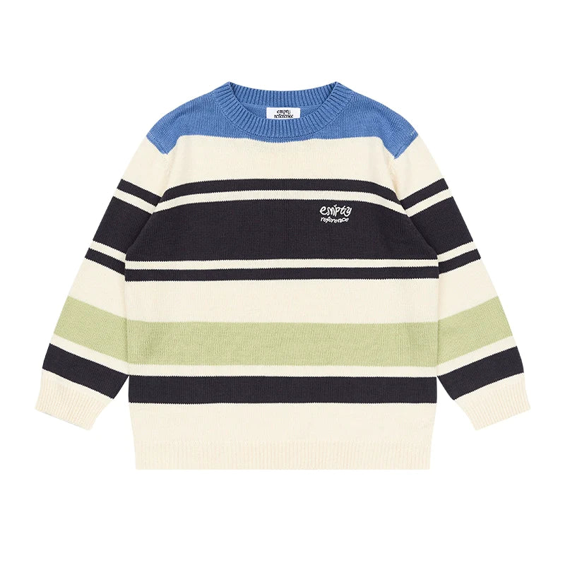 Colorful Striped Knit Sweater - chiclara