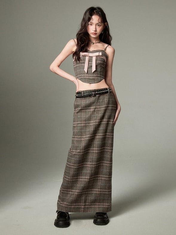 Cropped Camisole & Long Skirt Set - chiclara