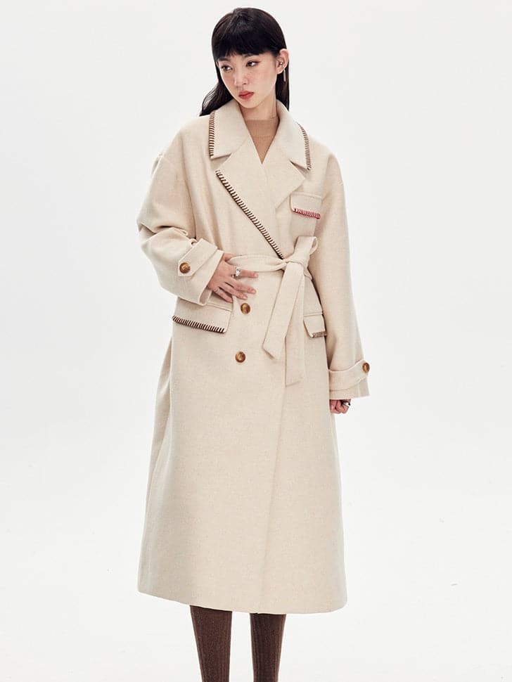 Dropped Shoulders Wool Coat - chiclara