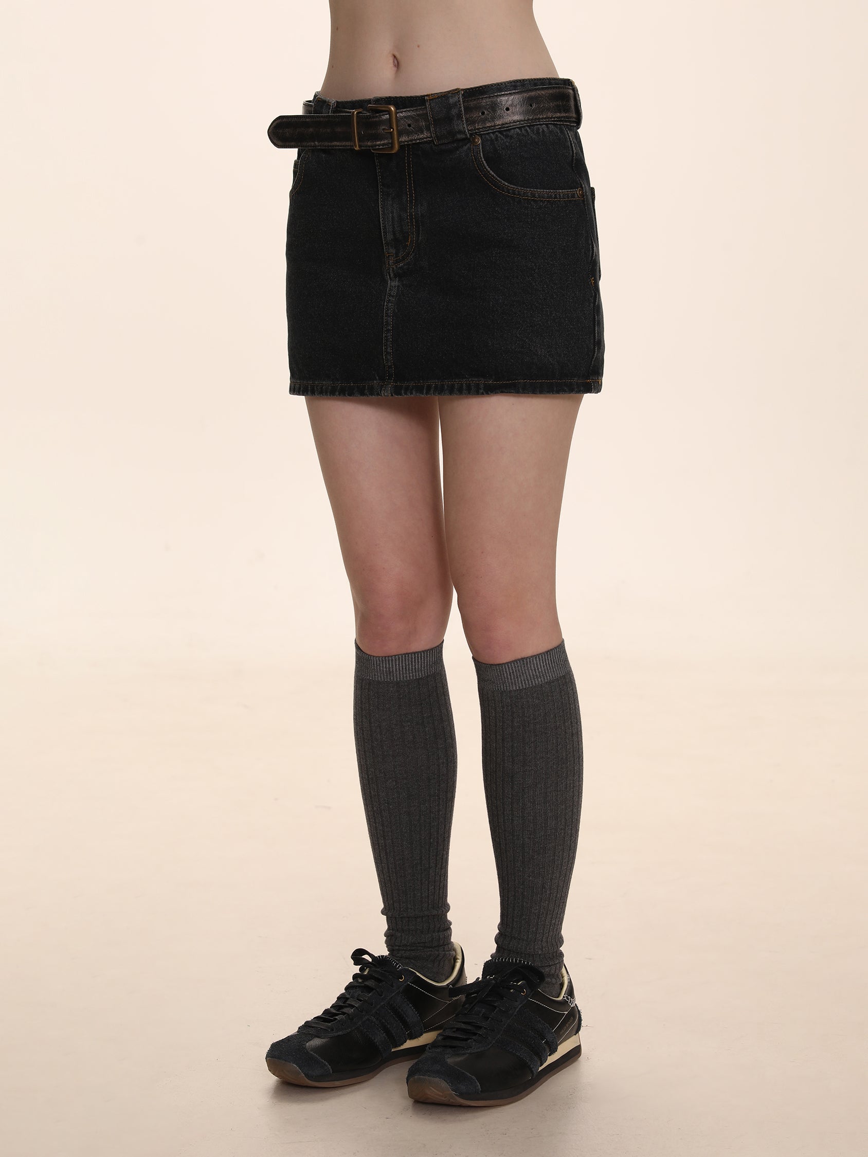 Vintage Denim A-Line Mini Skirt - chiclara