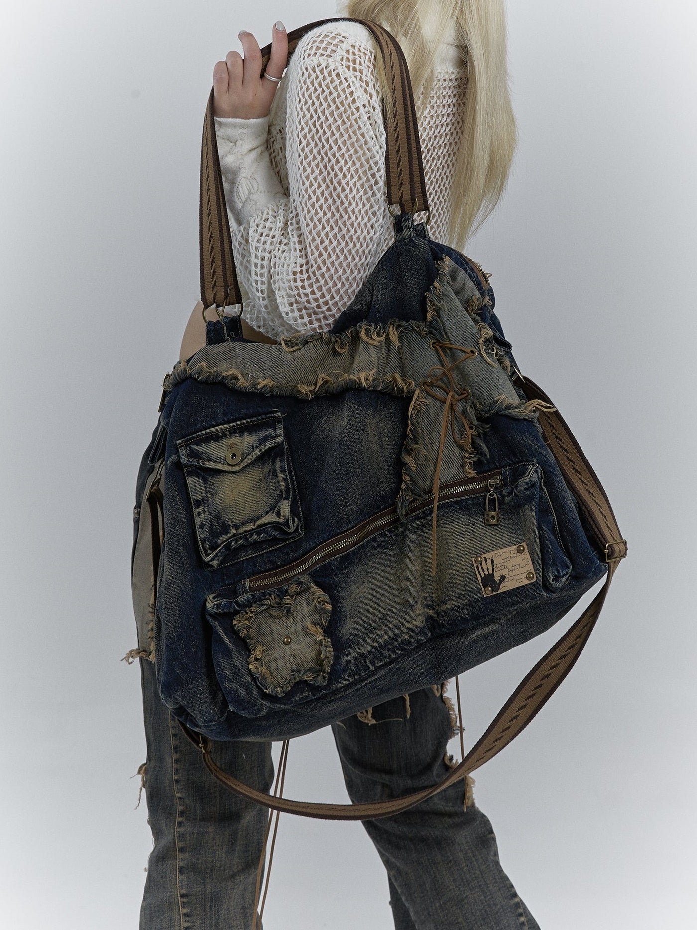 Rugged Denim Utility Tote - chiclara