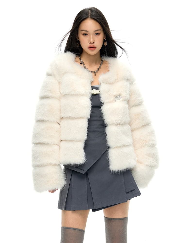 Elegance Quilted Eco-Friendly Fur Coat - chiclara