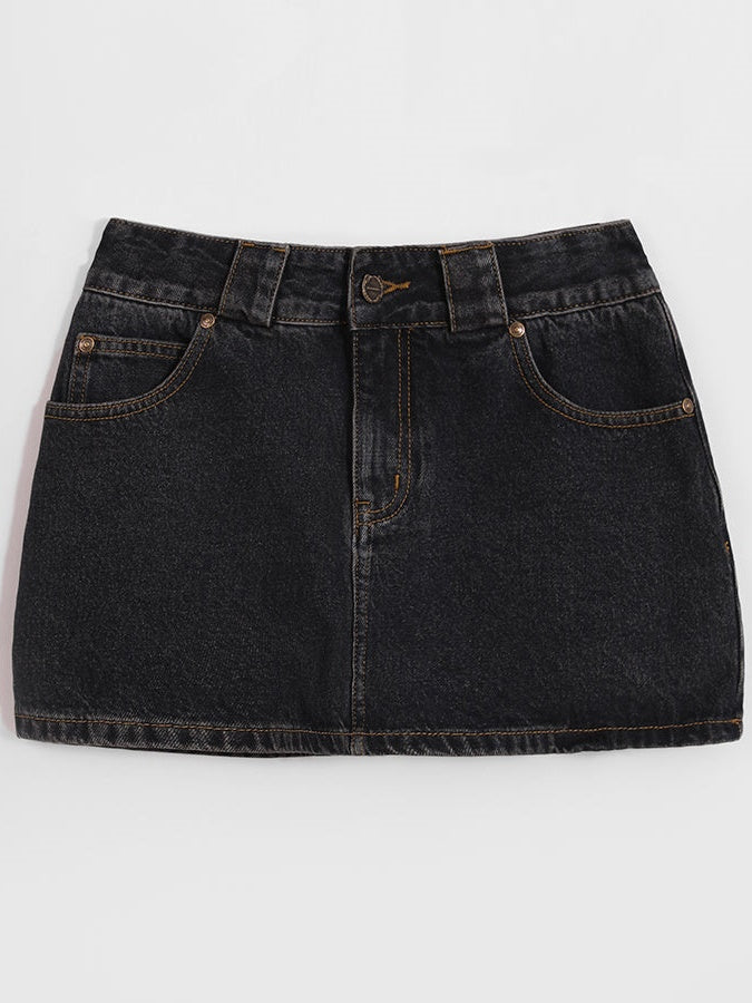 Vintage Denim A-Line Mini Skirt - chiclara