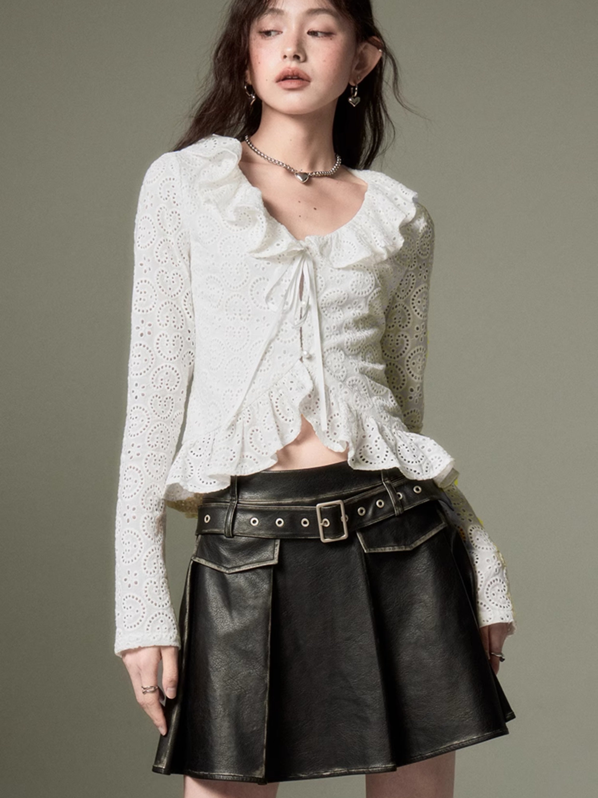 Vintage Pleated Leather Skirt - chiclara