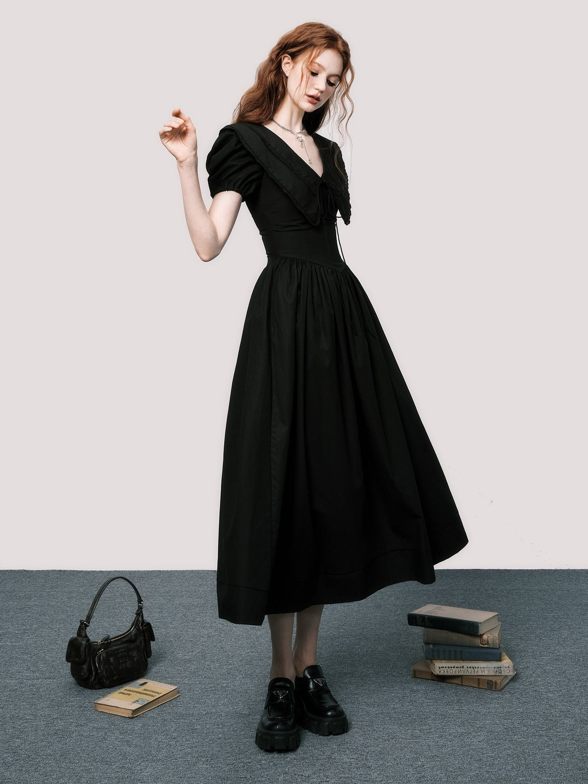 Vicky Puff Sleeve Dress Black