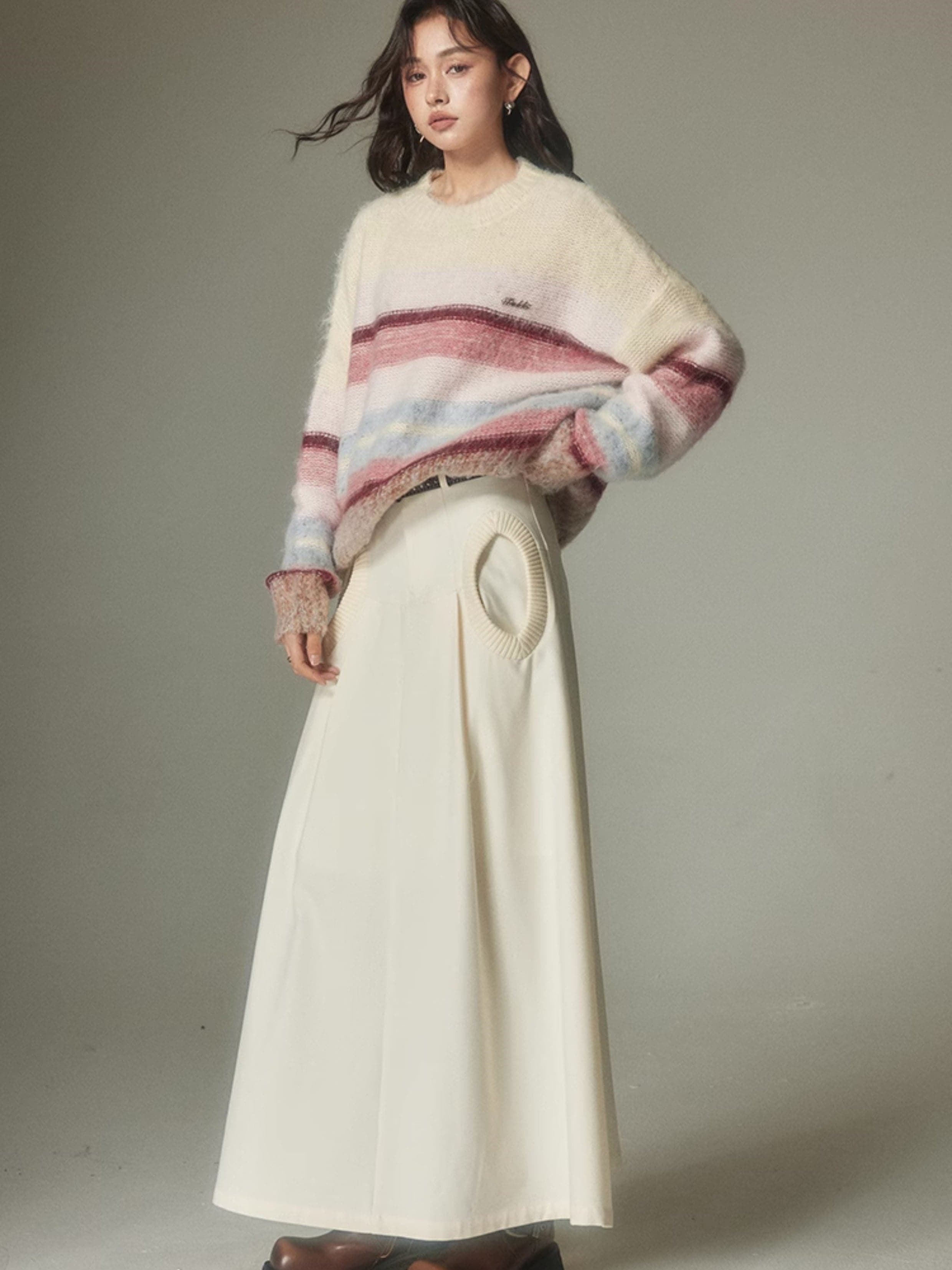 A-Line Circle Long Skirt With Pocket - chiclara