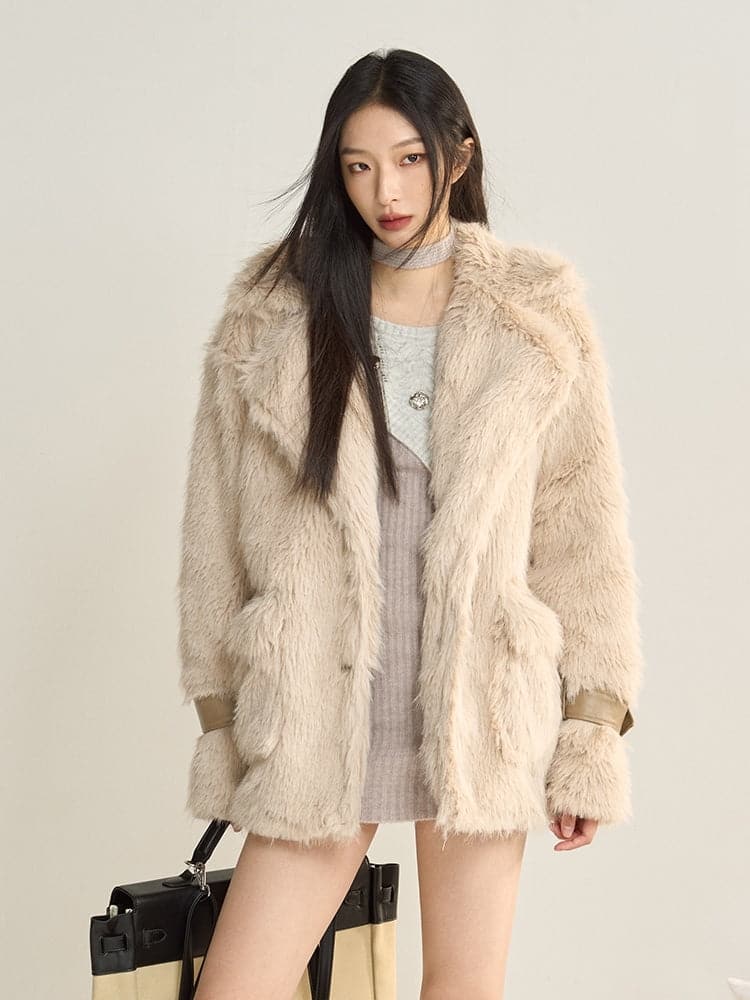 Fluffy Fur Wide Coat - chiclara