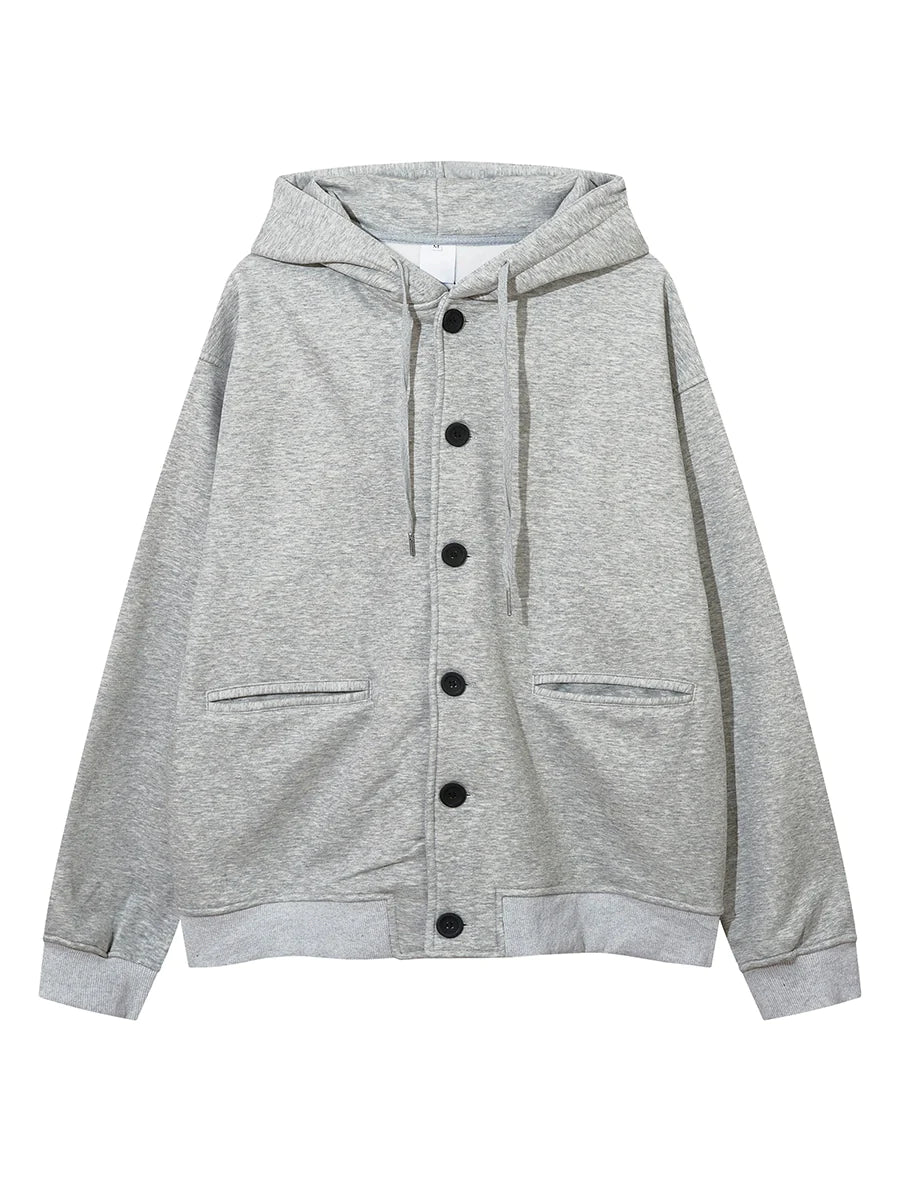 Oversize Button-Up Hoodie - chiclara