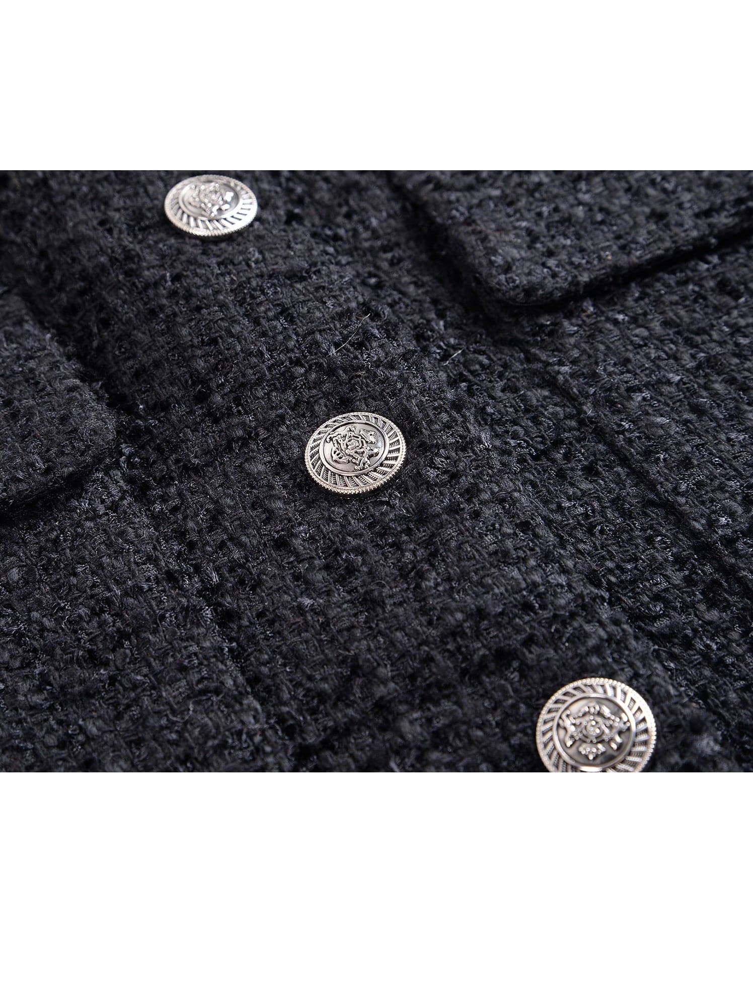 Sleek No-Collar Tweed Short Jacket - chiclara