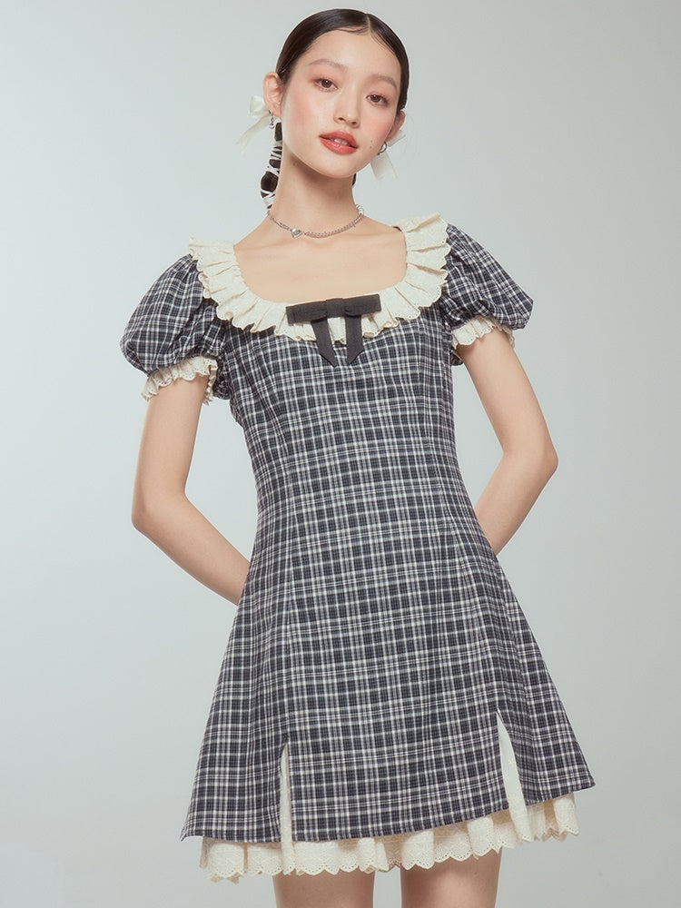 Lace Bowknot One-Piece Dress