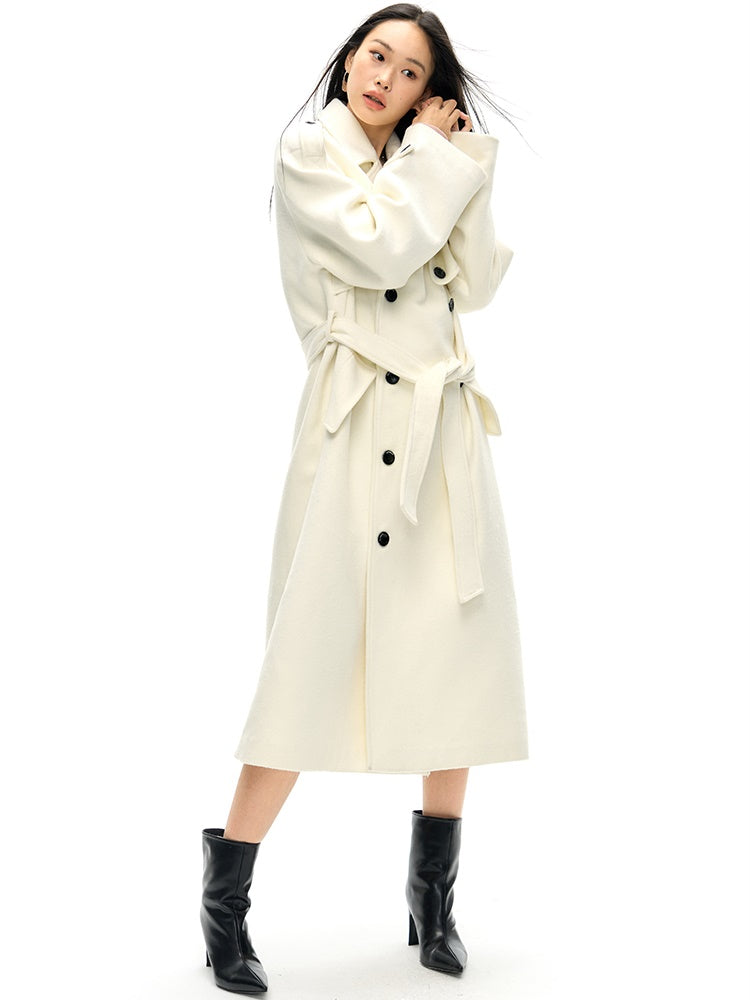 Trench Design Double-Breasted Long Coat - chiclara