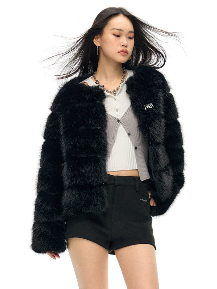 Elegance Quilted Eco-Friendly Fur Coat - chiclara