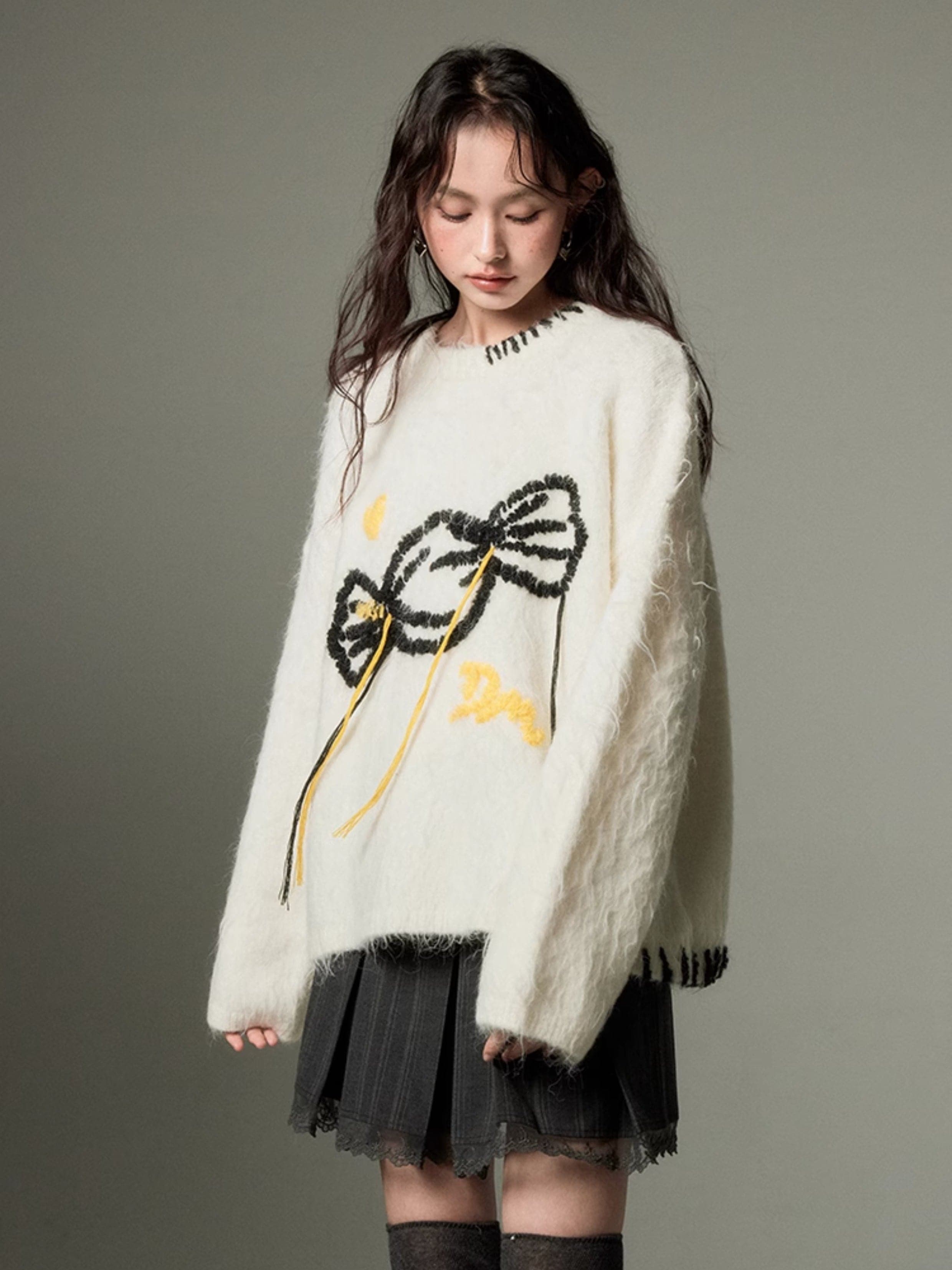 Embroidered Soft Candy Sweater - chiclara