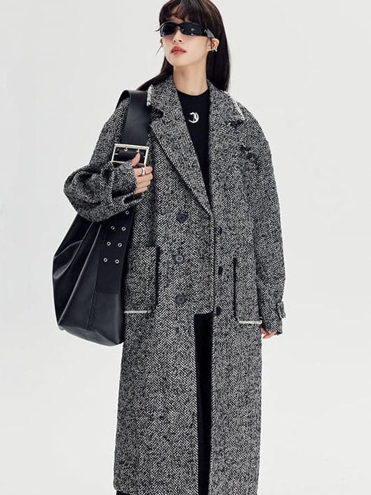 Herringbone Coat - chiclara