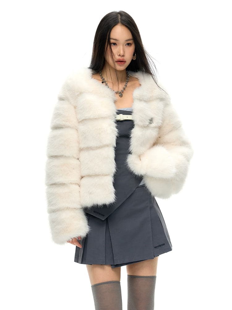 Elegance Quilted Eco-Friendly Fur Coat - chiclara