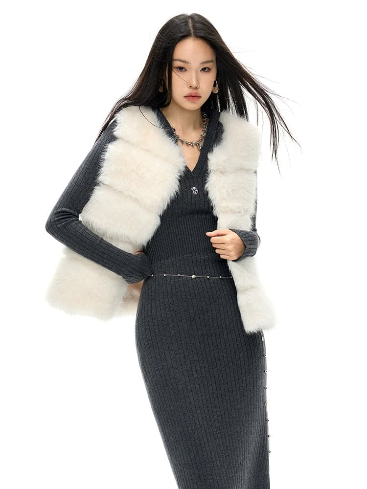 Quilted Eco-Friendly Fur Vest - chiclara