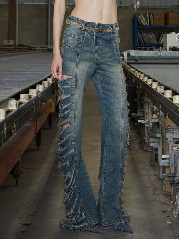 Ripped Denim Jeans - chiclara