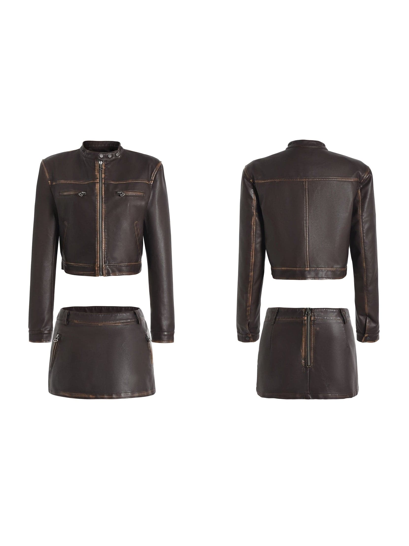 Vintage Leather Jacket & Micro Mini Skirt - chiclara