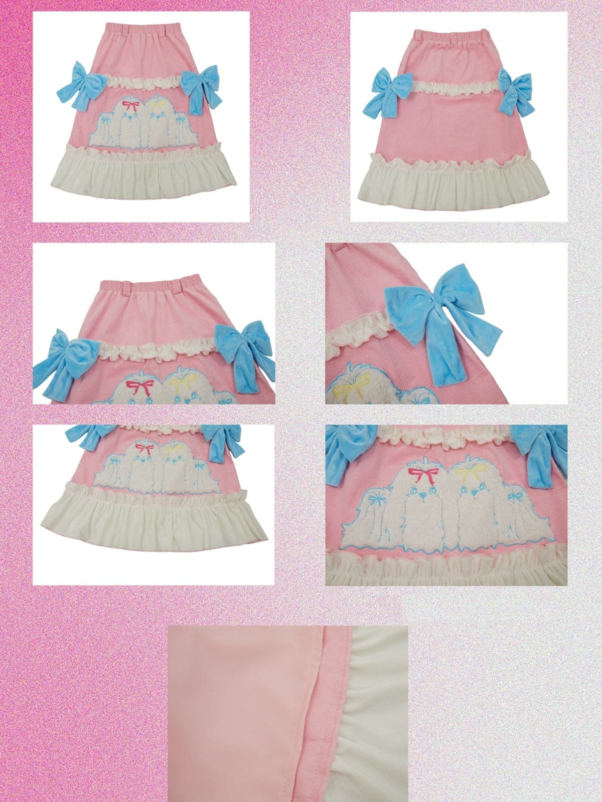 Printed Corduroy Lace Skirt - chiclara