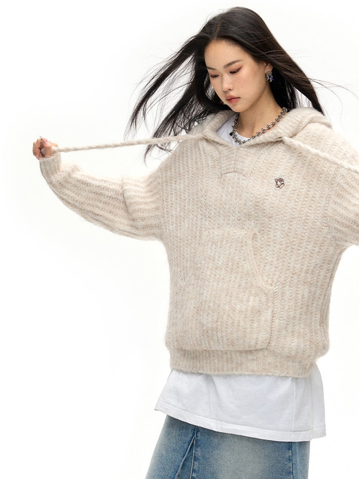 Wide Hooded Sweater - chiclara