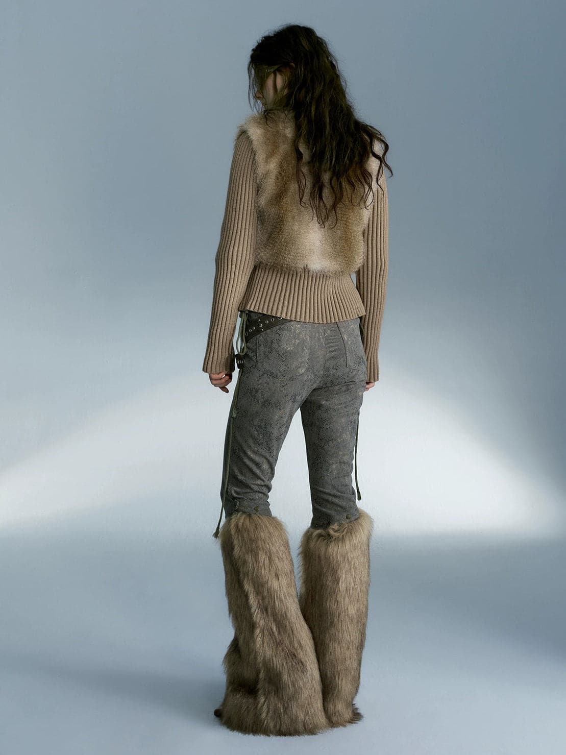 Layered Knitted Fur Jacket - chiclara