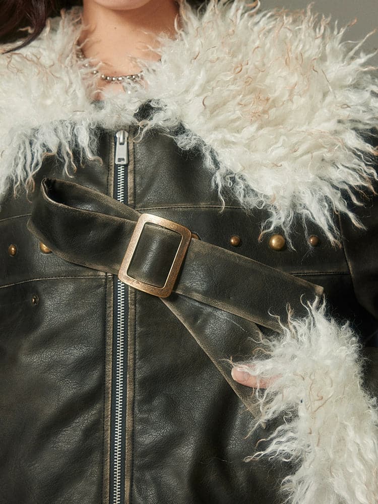 Luxe Faux Fur Leather Jacket - chiclara