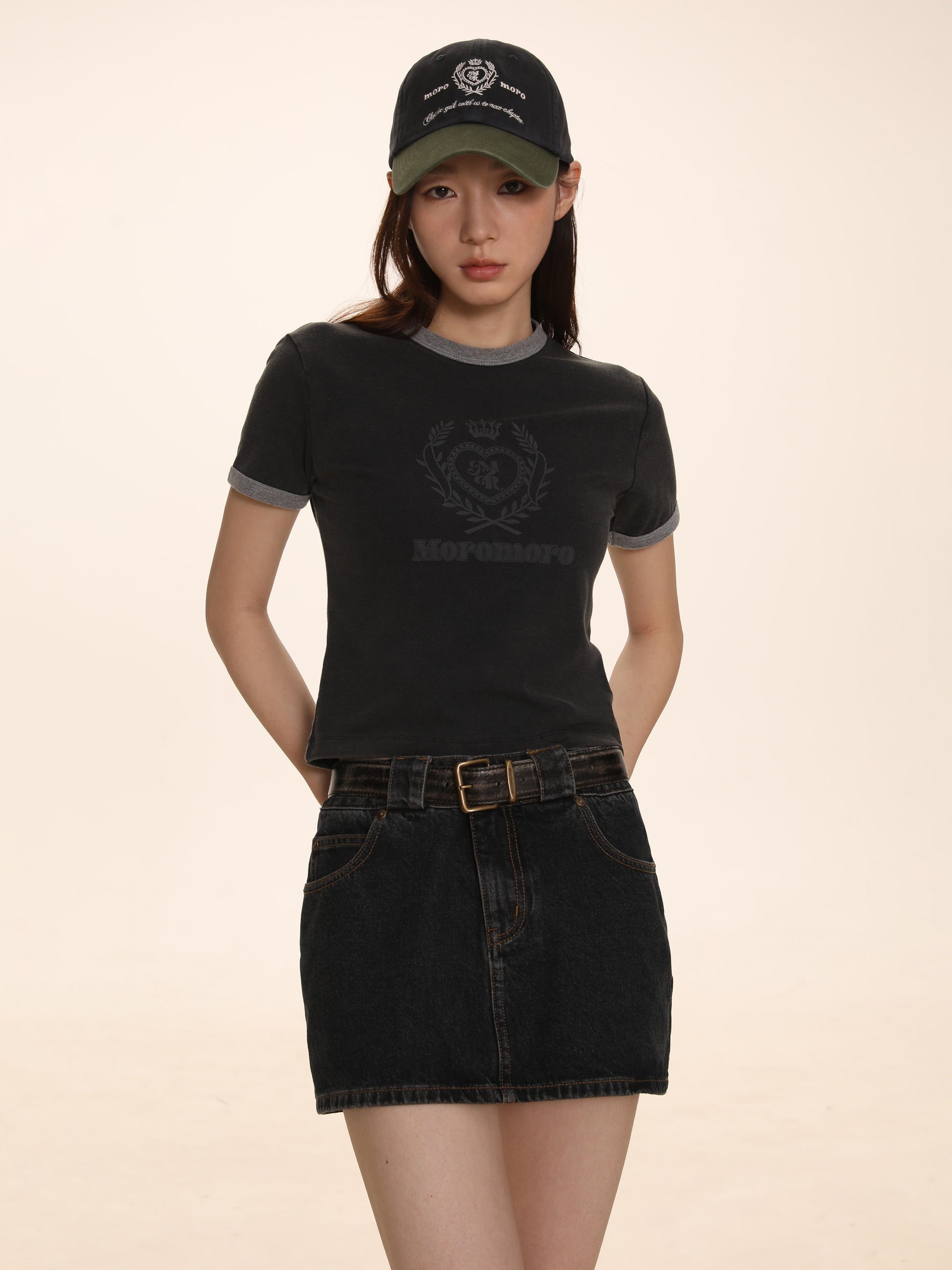 Vintage Denim A-Line Mini Skirt - chiclara