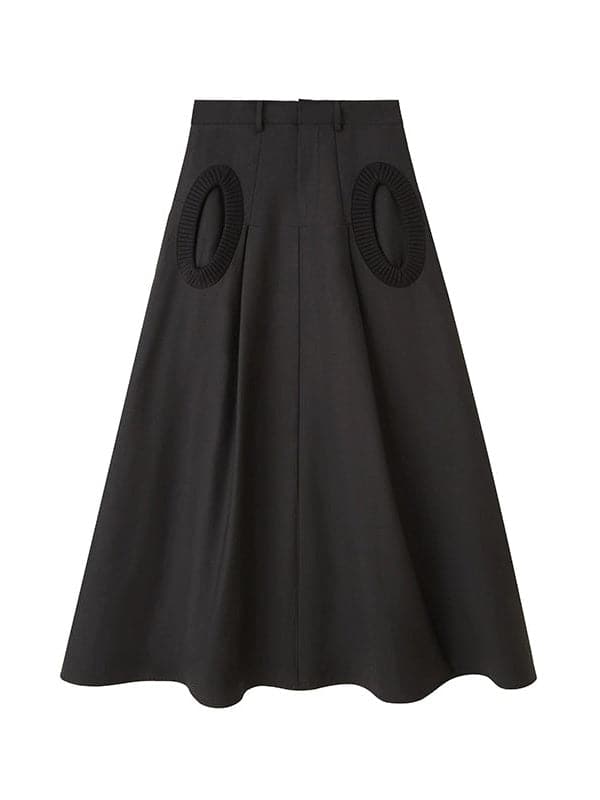 A-Line Circle Long Skirt With Pocket - chiclara