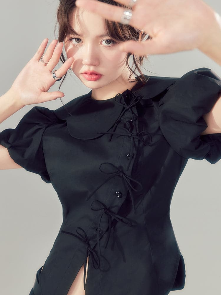 Chinese Doll Collar Shirt - chiclara