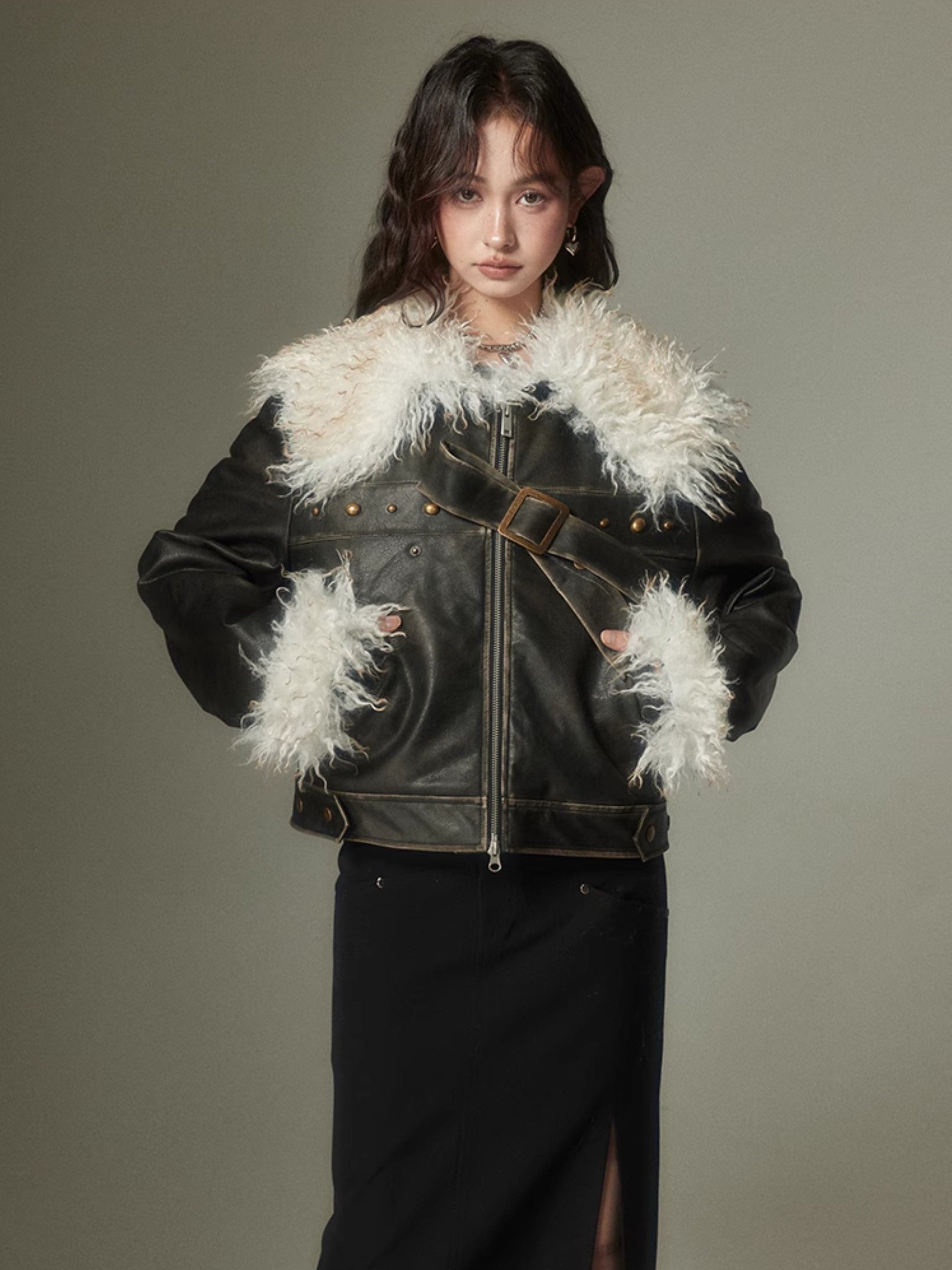 Luxe Faux Fur Leather Jacket - chiclara