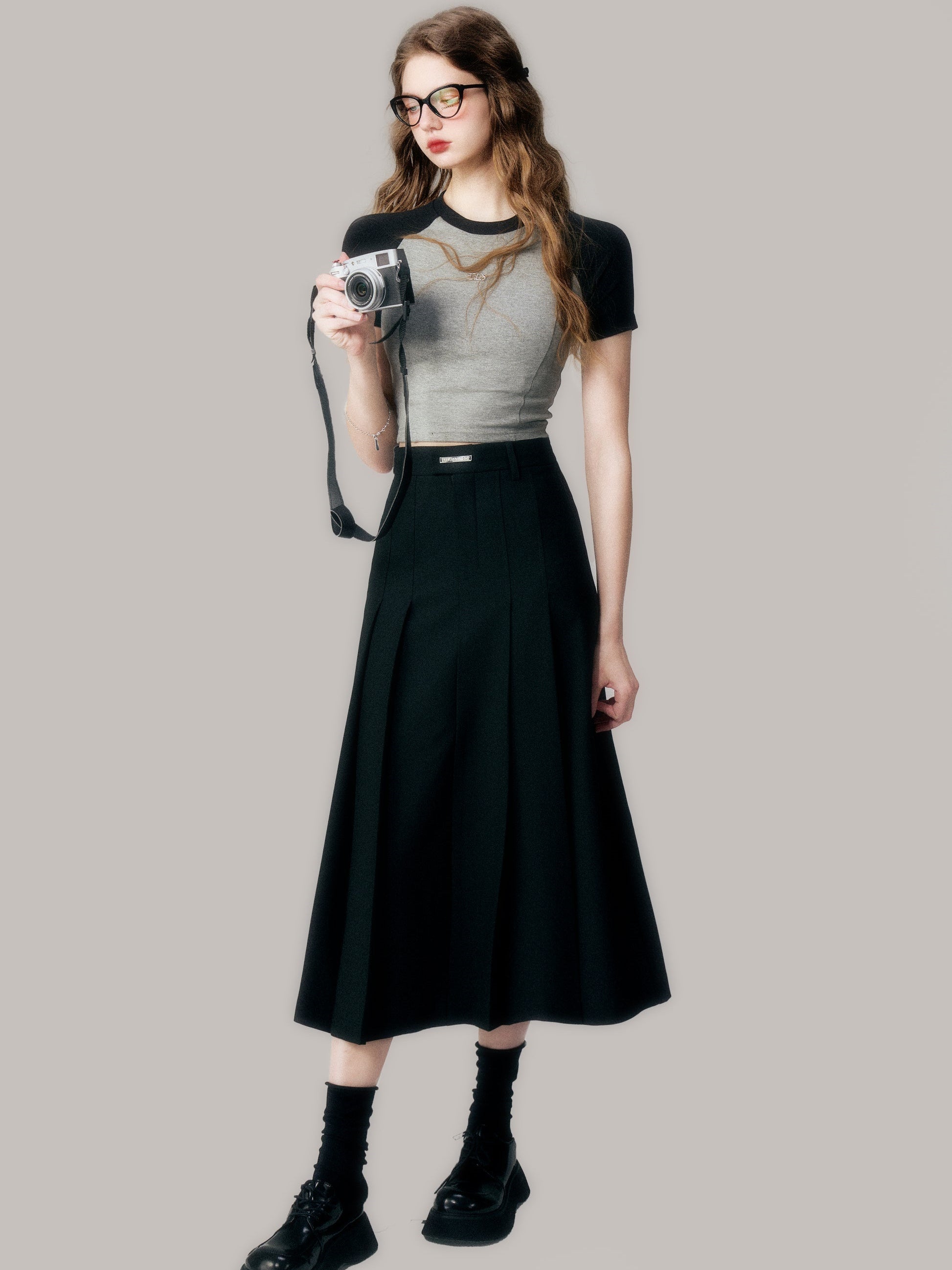 Elegant Pleated Maxi Skirt - chiclara