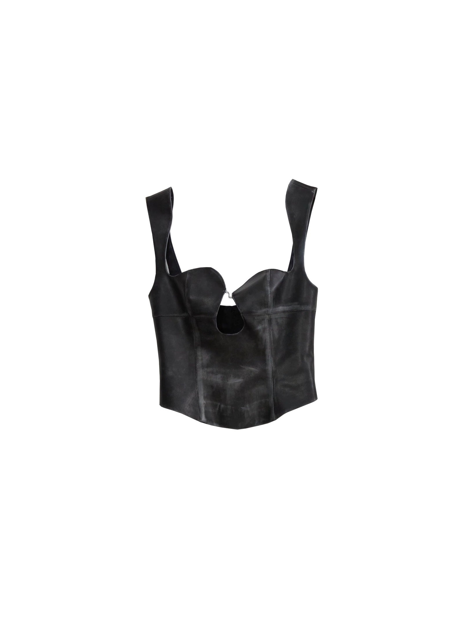 Vintage Hollow Pu Leather Vest - chiclara