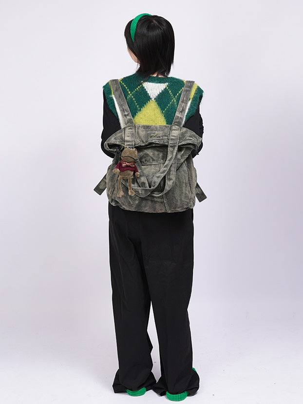 Y2K Vintage Denim Backpack - chiclara