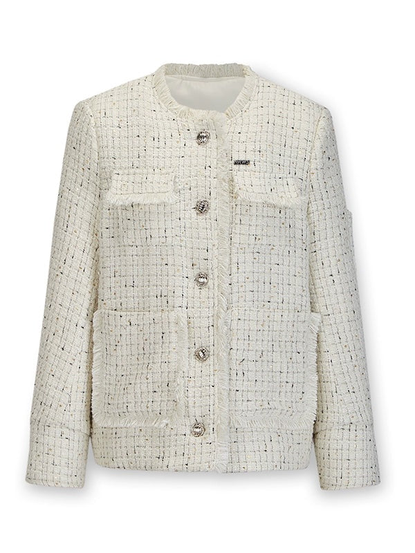 Sparkling Tweed Padded Jacket - chiclara