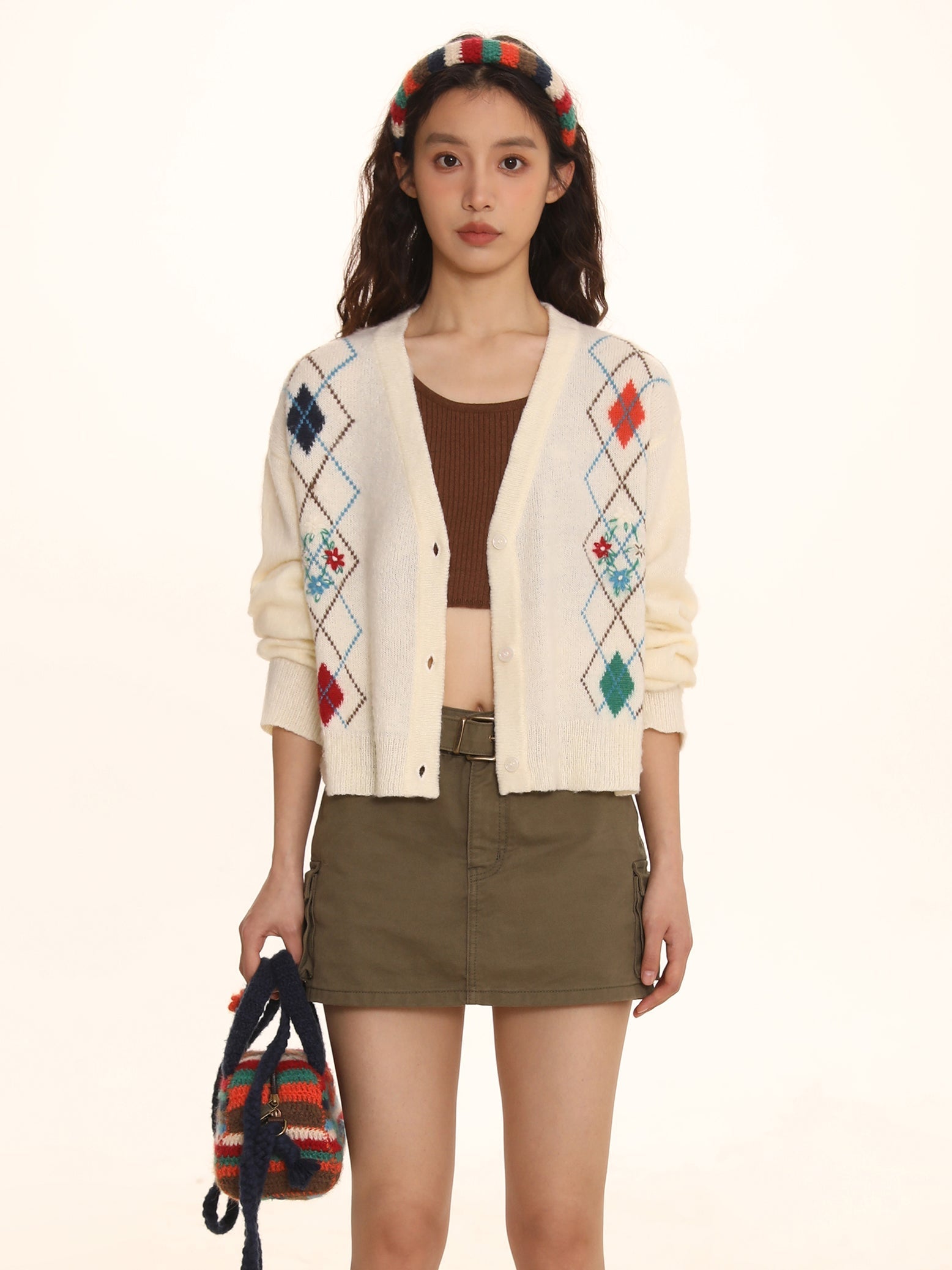 Embroidered Floral Knit Cardigan - chiclara