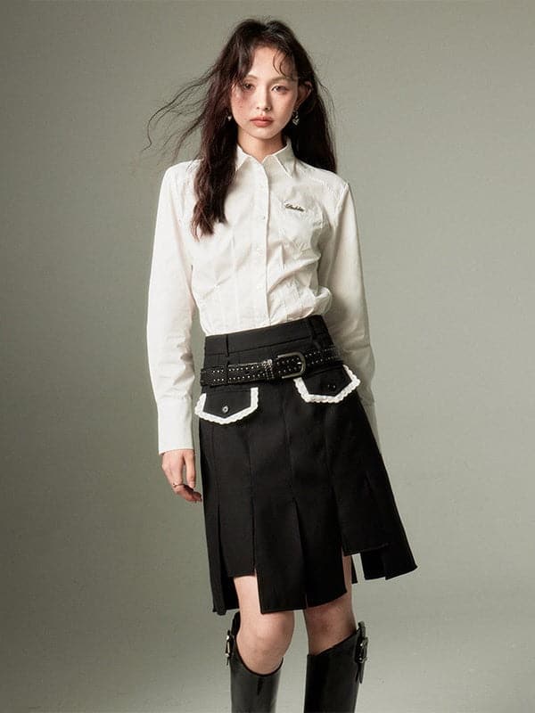 Asymmetrical Hemline Skirt - chiclara