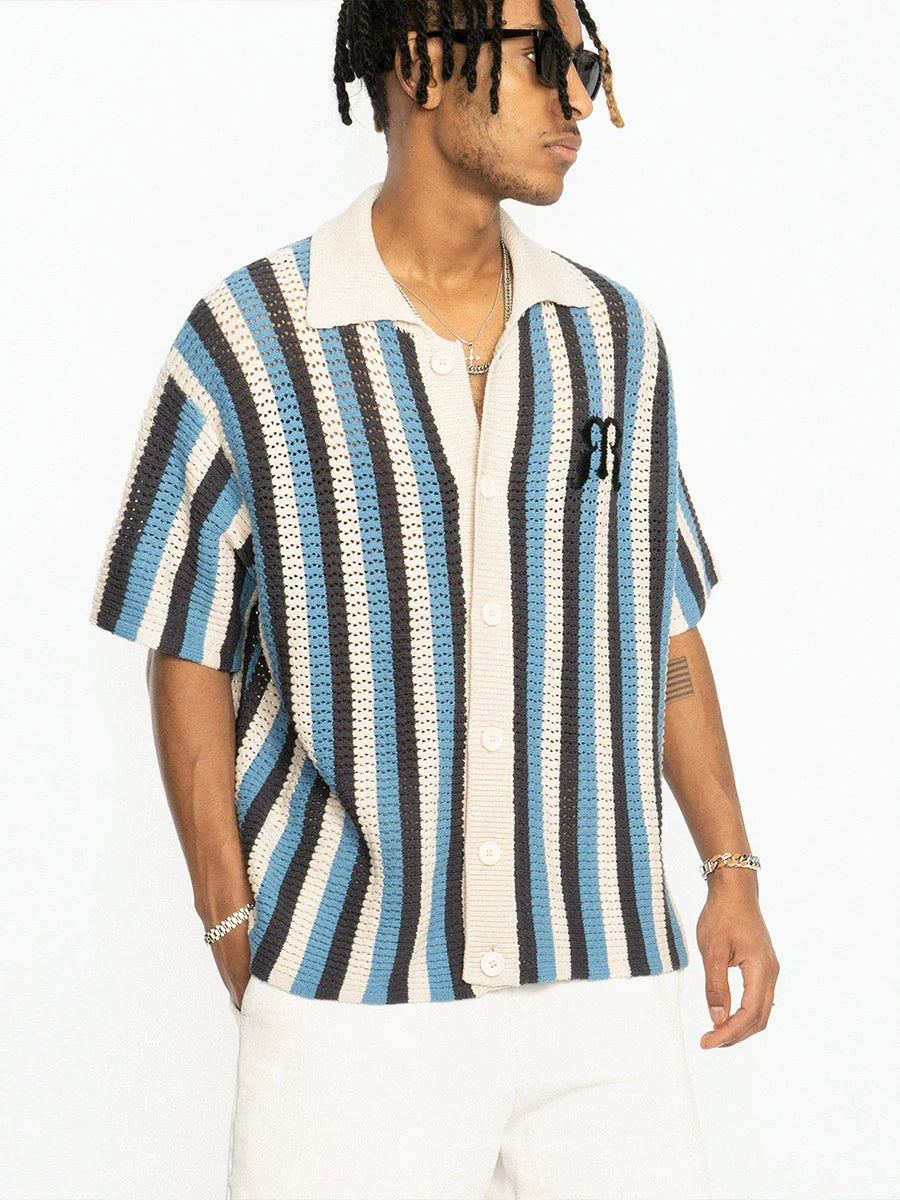 Casual Striped Woven Shirt - chiclara