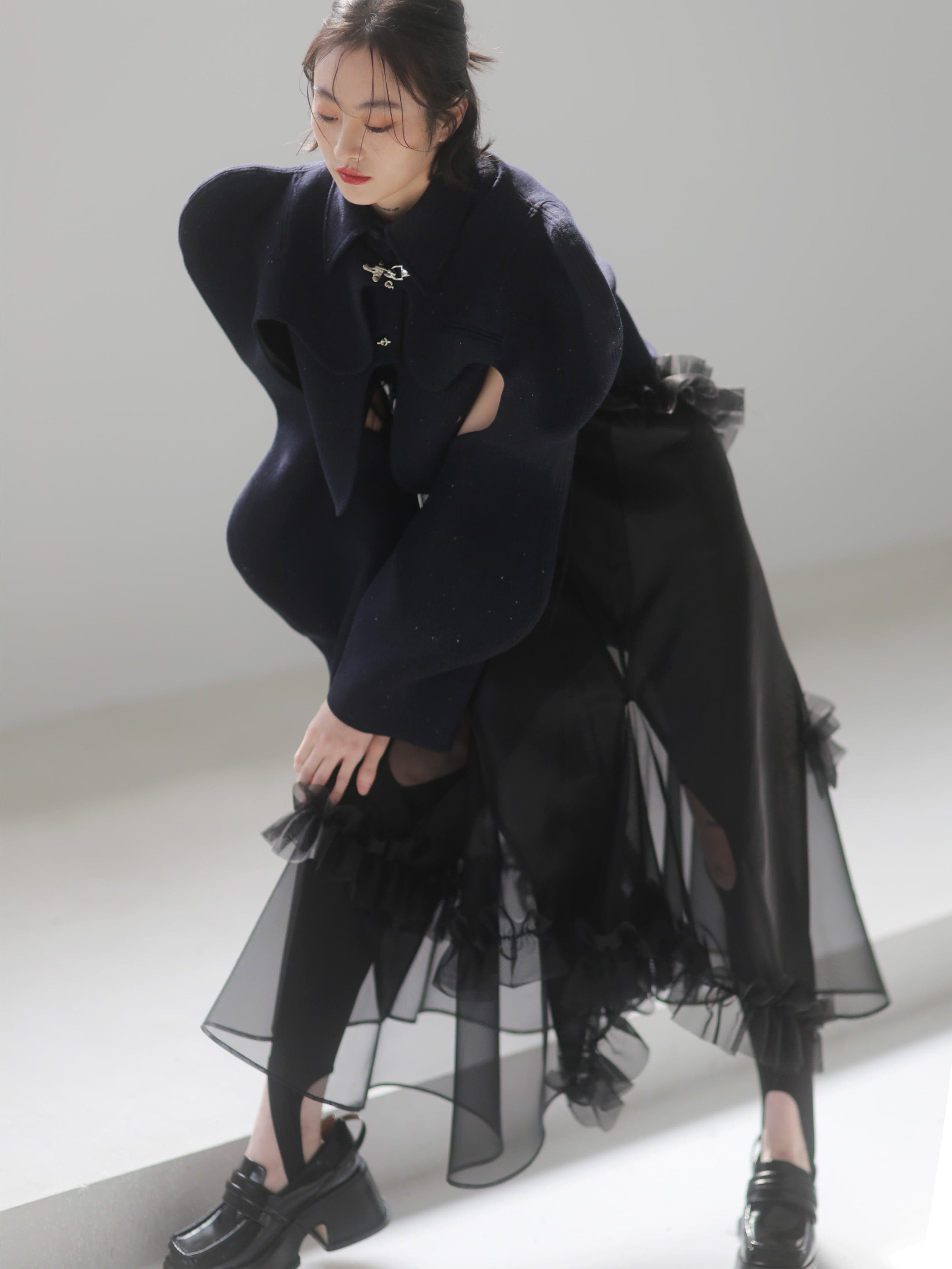 Arc Hollow Woolen Coat - chiclara