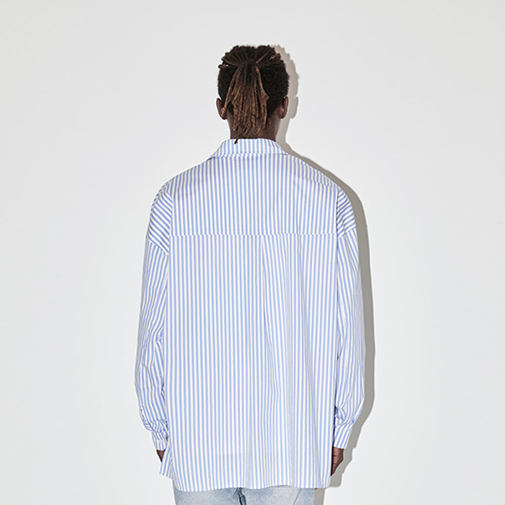 Structured Striped Long Sleeve Shirt - chiclara