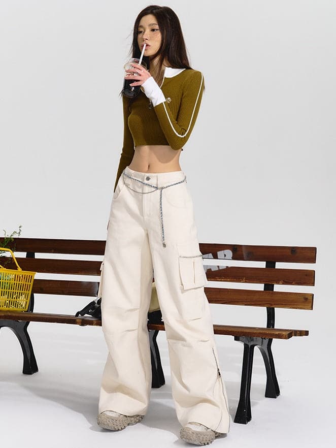 High Waist Straight Leg Pants - chiclara