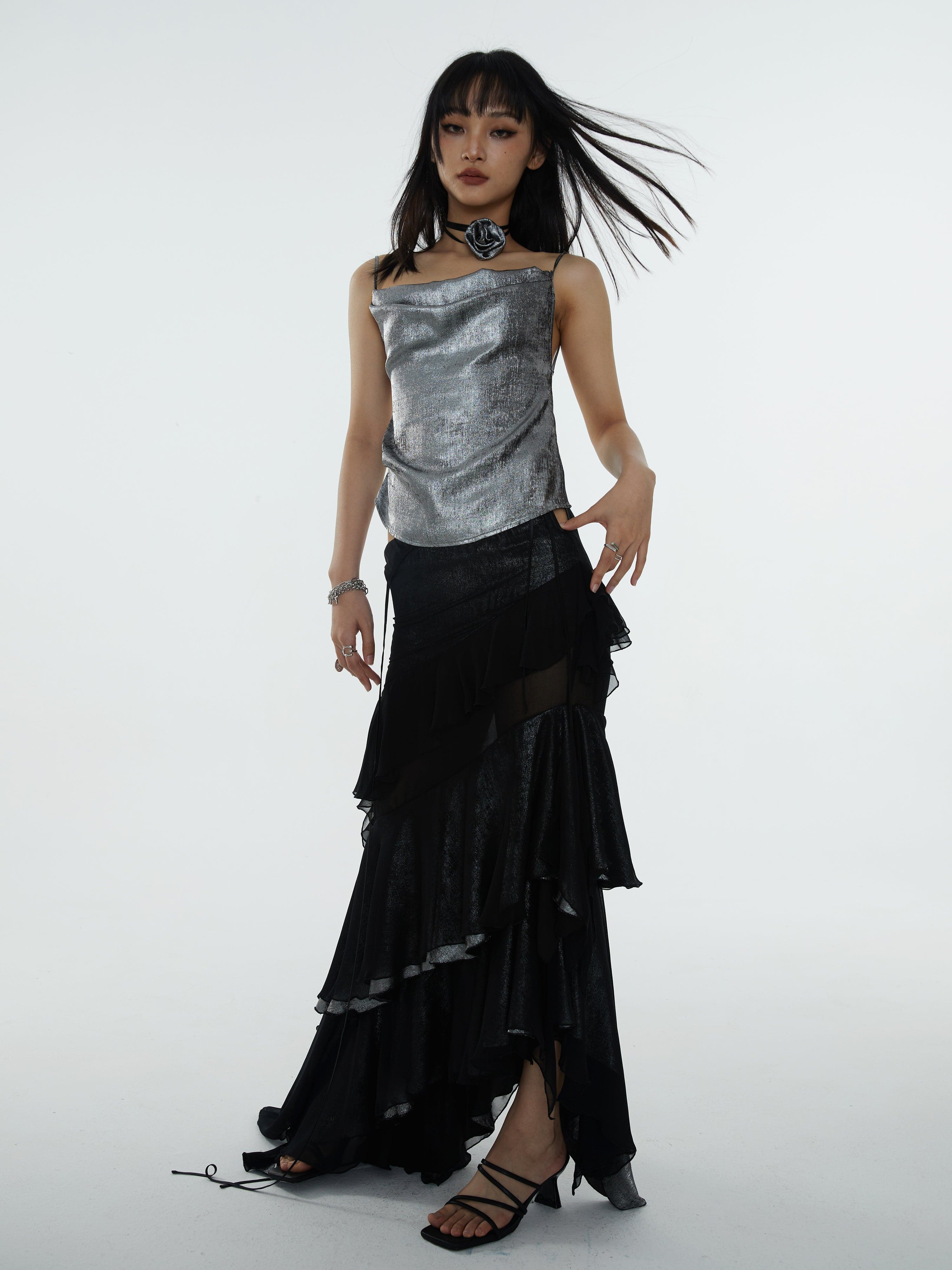 Ethereal Ruffled Stitched Skirt - chiclara